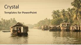  Presentation with indian culture - Presentation design with traditional indian house boat kerala background and a lemonade colored foreground