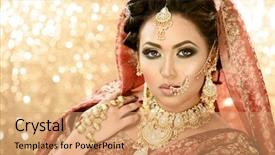  Presentation with indian traditional - Cool new PPT theme with traditional indian pakistani bridal backdrop and a coral colored foreground