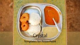  Presentation with indian food - Presentation theme having traditional indian thali food background and a yellow colored foreground