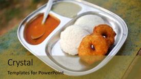  Presentation with indian food - Audience pleasing presentation consisting of traditional indian thali food backdrop and a gold colored foreground