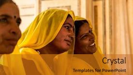  Presentation with costume - PPT layouts featuring traditional indian women in sari background and a gold colored foreground