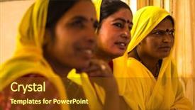  Presentation with indian traditional - Cool new slides with traditional indian women in sari backdrop and a tawny brown colored foreground