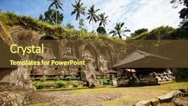  Presentation with bali temple - Amazing theme having traditional indonesia - beautiful gunung kawi temple backdrop and a tawny brown colored foreground
