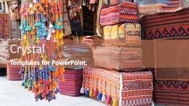  Presentation with iran - Colorful PPT theme enhanced with traditional iranian carpets shop backdrop and a coral colored foreground