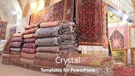  Presentation with traditional - Colorful PPT theme enhanced with traditional-iranian-carpets-shop backdrop and a coral colored foreground