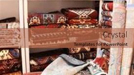  Presentation with traditional - Presentation theme having traditional-iranian-carpets-shop background and a red colored foreground