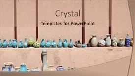  Presentation with traditional - Colorful presentation theme enhanced with traditional iranian souvenirs - colorful clay pots and jugs yazd iran backdrop and a coral colored foreground