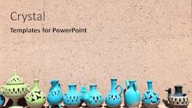  Presentation with clay - Cool new PPT theme with traditional-iranian-souvenirs-colorful-clay backdrop and a lemonade colored foreground