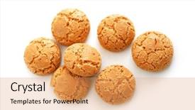  Presentation with almond - Slide set having traditional italian almond cookies - amaretti background and a yellow colored foreground