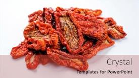  Presentation with italian - PPT theme consisting of traditional-italian-antipasto-dried-tomatoes background and a red colored foreground