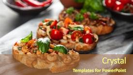  Presentation with italian - Presentation theme consisting of traditional italian bruschettas background and a  colored foreground