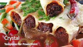  Presentation with italian - Slides featuring traditional italian cannelloni with mince background and a  colored foreground