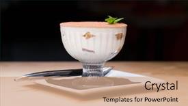  Presentation with tiramisu - Presentation design consisting of traditional italian dessert tiramisu background and a coral colored foreground