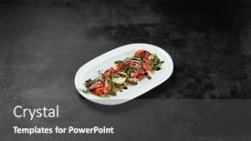  Presentation with italian food - Slides having traditional-italian-food-caprese-salad background and a dark gray colored foreground