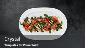  Presentation with italian food - PPT theme consisting of traditional-italian-food-caprese-salad background and a  colored foreground
