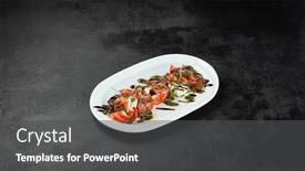  Presentation with italian food - Presentation design featuring traditional-italian-food-caprese-salad background and a dark gray colored foreground