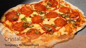  Presentation with italian food - Slide set enhanced with traditional-italian-food-pizza-pepperoni background and a gold colored foreground