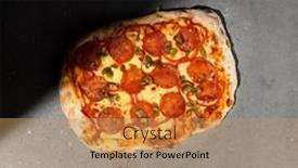  Presentation with italian food - Theme featuring traditional-italian-food-pizza-pepperoni background and a coral colored foreground