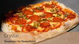  Presentation with italian food - Presentation featuring traditional-italian-food-pizza-pepperoni background and a yellow colored foreground