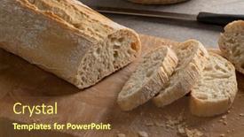  Presentation with cutting board - PPT theme featuring traditional-italian-fresh-baked-ciabatta background and a tawny brown colored foreground