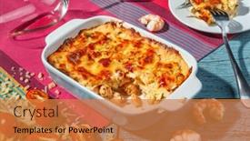  Presentation with blue cheese - Amazing theme having traditional-italian-lasagna-with-vegetables backdrop and a gold colored foreground