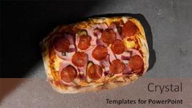  Presentation with meat - PPT theme enhanced with traditional-italian-meat-pizza background and a red colored foreground