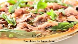  Presentation with italy food - Slide set with traditional-italian-pizza-with-dried background and a yellow colored foreground