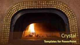  Presentation with italian - PPT theme featuring traditional italian pizza woodfired stone oven background and a tawny brown colored foreground