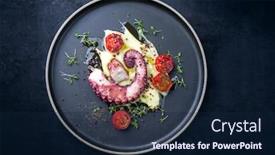  Presentation with italian - PPT theme having traditional-italian-polpo-alla-griglia background and a navy blue colored foreground