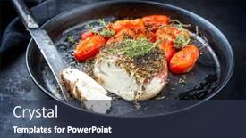  Presentation with italian - Presentation design consisting of traditional-italian-ricotta-al-forno background and a tawny brown colored foreground