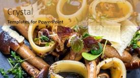  Presentation with noodles - Colorful presentation theme enhanced with traditional-italien-calamarata-noodles backdrop and a gold colored foreground