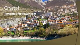  Presentation with traditional - Presentation design enhanced with traditional-italy-beautiful-emerald-lake background and a violet colored foreground