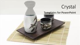  Presentation with traditional japan - Amazing PPT layouts having traditional japan and china wine backdrop and a light gray colored foreground
