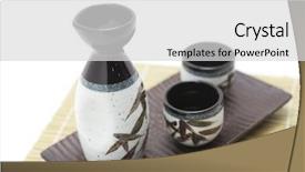  Presentation with traditional japan - Colorful slide deck enhanced with traditional japan and china wine backdrop and a light gray colored foreground