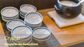  Presentation with traditional japan - Slide set enhanced with traditional-japanese-breakfast-of-hotel background and a violet colored foreground