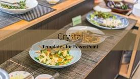  Presentation with traditional japan - Amazing presentation design having traditional-japanese-breakfast-of-hotel backdrop and a coral colored foreground