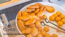  Presentation with traditional japan - Slide set consisting of traditional-japanese-breakfast-of-hotel background and a gold colored foreground
