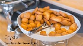  Presentation with traditional japan - Presentation theme with traditional-japanese-breakfast-of-hotel background and a coral colored foreground