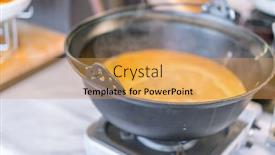  Presentation with traditional japan - Presentation design having traditional-japanese-breakfast-of-hotel background and a yellow colored foreground