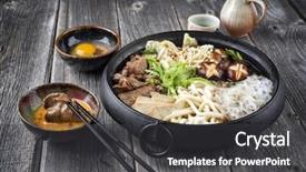  Presentation with iron - Cool new slide deck with traditional japanese cast iron pot backdrop and a dark gray colored foreground