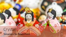  Presentation with japanese - Theme consisting of traditional-japanese-dolls-used background and a red colored foreground