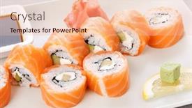  Presentation with japanese food - Amazing slides having traditional japanese food backdrop and a lemonade colored foreground