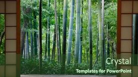  Presentation with house forest - PPT layouts featuring traditional-japanese-house-in-bamboo background and a tawny brown colored foreground