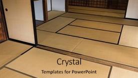  Presentation with japanese style - Presentation theme with traditional japanese house background and a yellow colored foreground