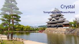  Presentation with japanese - Beautiful slide deck featuring traditional-japanese-matsumoto-castle backdrop and a sky blue colored foreground