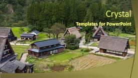  Presentation with traditional mode old vespa scooter - Slide set featuring traditional japanese old village background and a tawny brown colored foreground