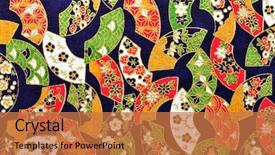  Presentation with ornament - Slides featuring japan geisha - traditional japanese ornament with fan background and a coral colored foreground