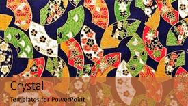  Presentation with japanese folk song sakuta - Presentation theme enhanced with japan customs - traditional japanese paper ornament background and a gold colored foreground