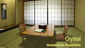  Presentation with japanese style - PPT theme featuring traditional japanese room with fresh background and a tawny brown colored foreground