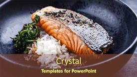  Presentation with salmon fish - Presentation consisting of traditional-japanese-salmon-fish-teriyaki background and a tawny brown colored foreground